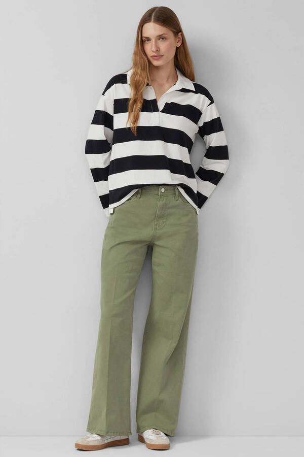 S.Oliver high waist wide leg jeans kaki - Foto 3