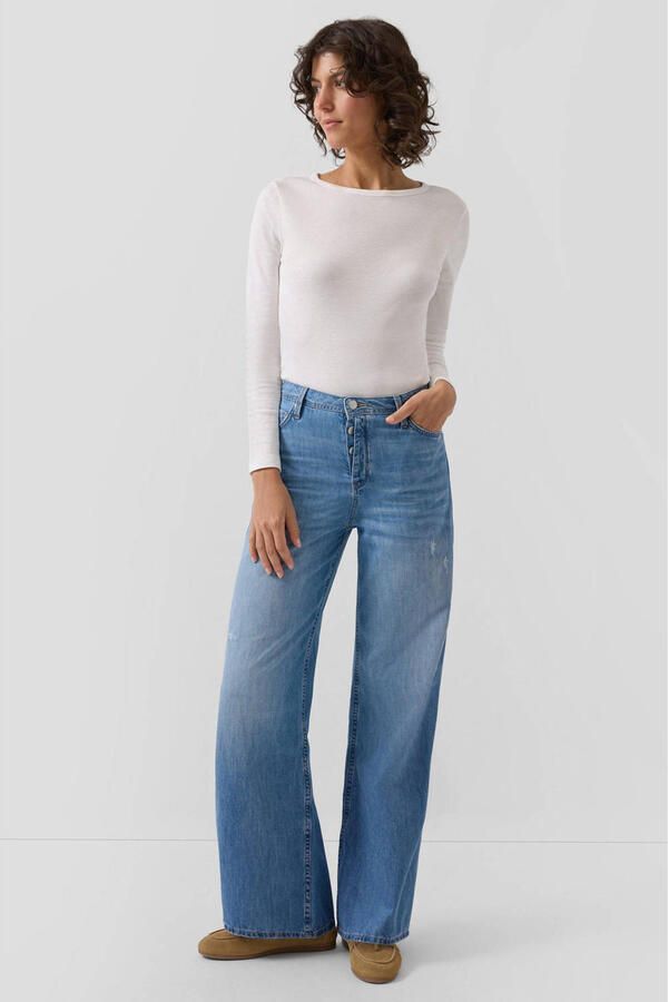 S.Oliver high waist wide leg jeans light blue denim - Foto 3