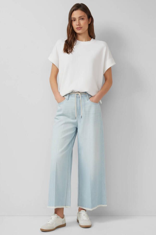 S.Oliver RED LABEL Wide leg culotte-jeans van mix van katoen en lyocell model 'SURI'