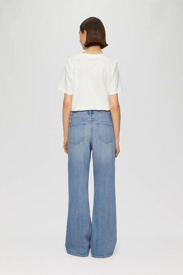 S.Oliver RED LABEL Regular fit wide leg jeans van katoenmix model 'SURI'