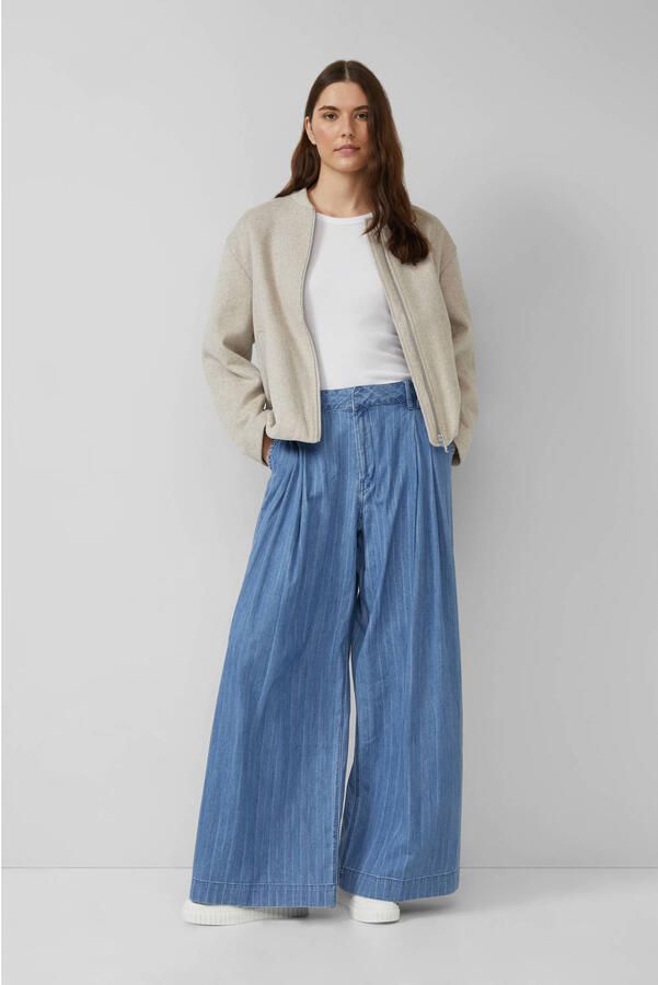 S.Oliver high waist wide leg jeans medium blue denim - Foto 2