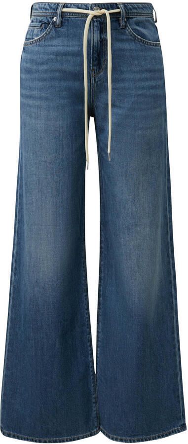 S.Oliver high waist wide leg jeans medium blue denim - Foto 3