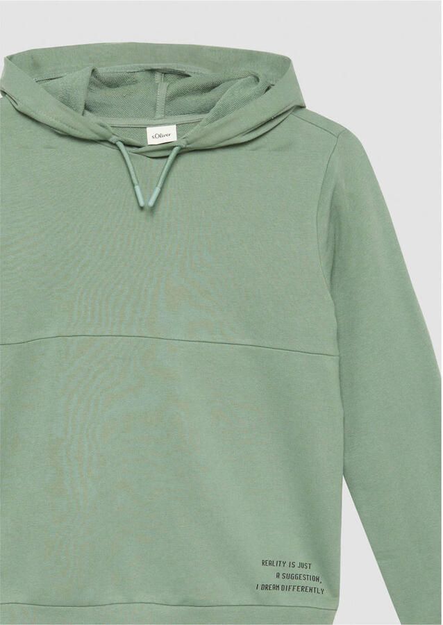 S.Oliver RED LABEL Regular fit sweatshirt met capuchon van katoenmix met printdetails