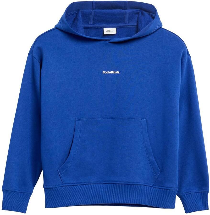 S.Oliver hoodie met backprint blauw