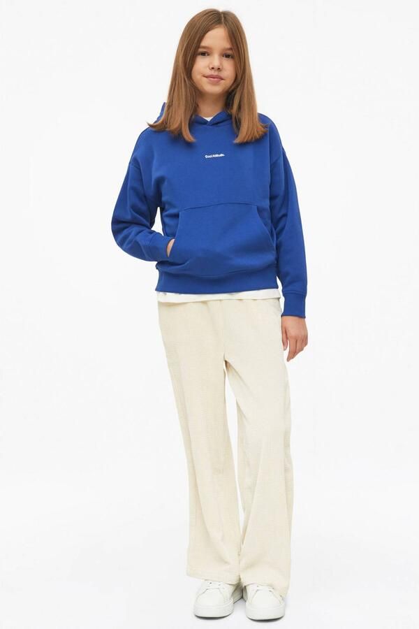 S.Oliver hoodie met backprint blauw Sweater Backprint