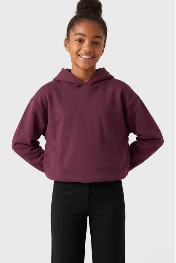 S.Oliver hoodie met backprint paars Trui Jongens Katoen Capuchon Backprint