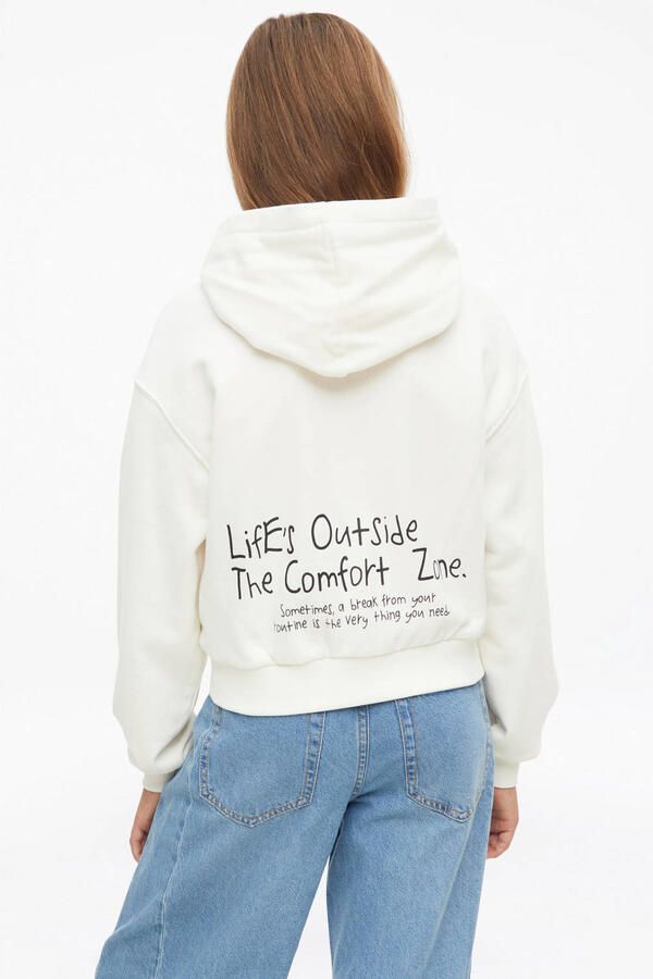 S.Oliver hoodie met backprint wit - Foto 2