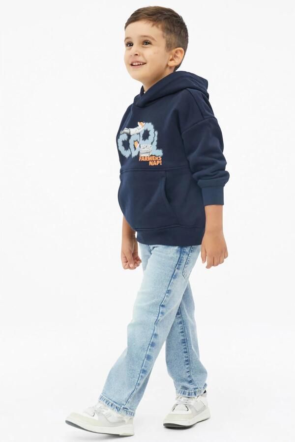 S.Oliver hoodie met print donkerblauw - Foto 3