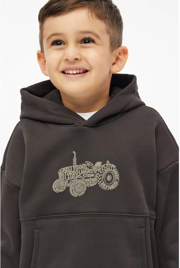 S.Oliver hoodie met print donkerbruin Sweater Printopdruk - Foto 2