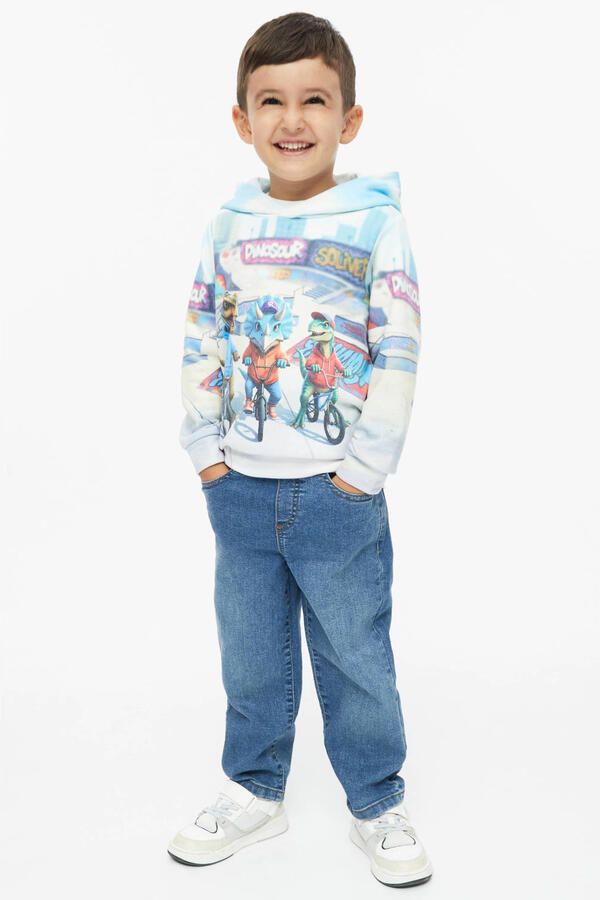 S.Oliver hoodie met print grijs