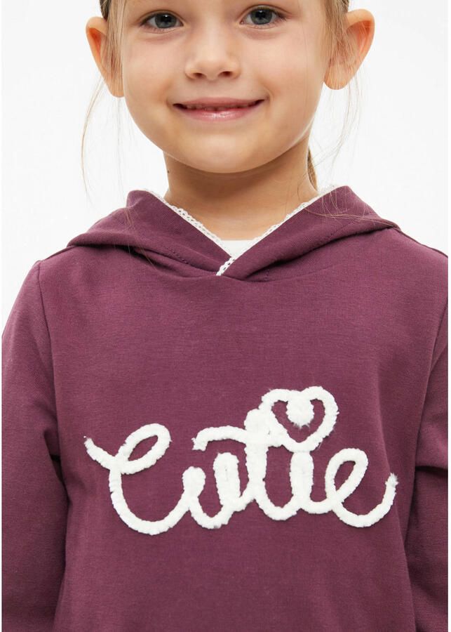 S.Oliver hoodie met tekst donkerpaars - Foto 2