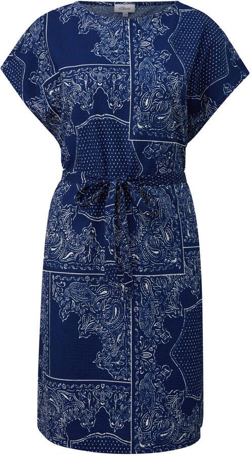 S.Oliver korte bohemian zomerjurk met paisley donkerblauw