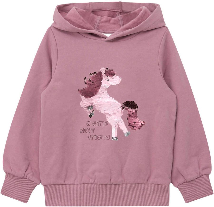S.Oliver hoodie met print roze