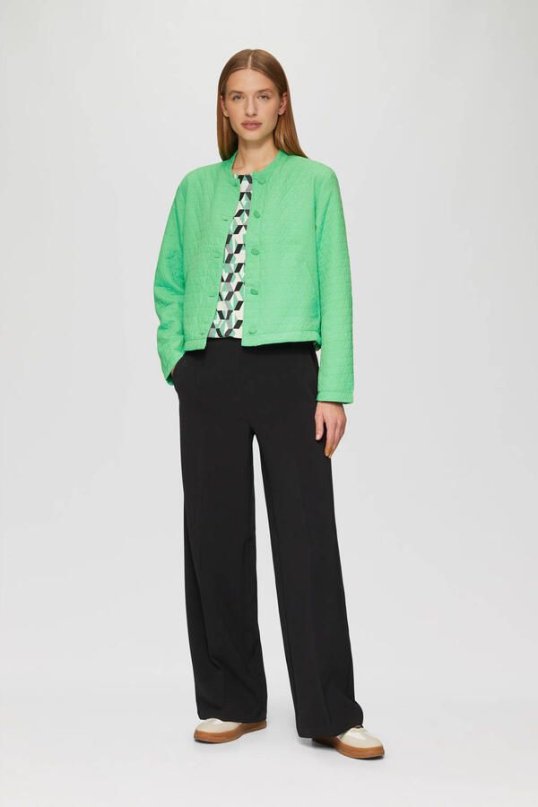 S.Oliver Stijlvolle Blouson Jas met Opstaande Kraag Green Dames