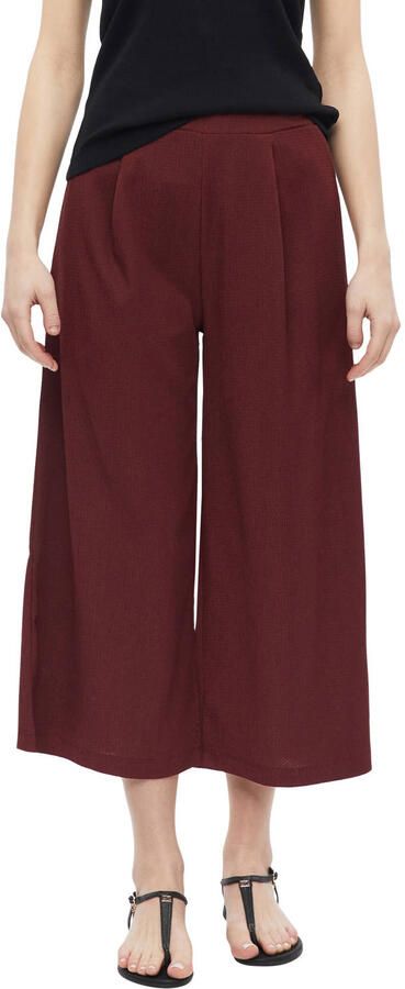 S.Oliver jersey straight high waist casual broek donkerrood