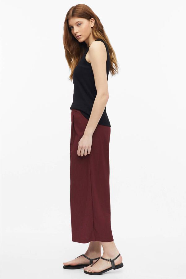 S.Oliver jersey straight high waist casual broek donkerrood - Foto 3