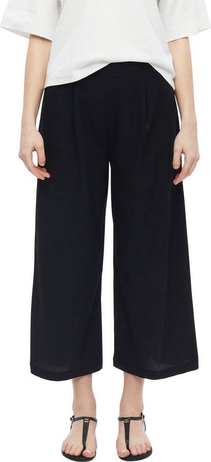 S.Oliver jersey straight high waist casual broek zwart