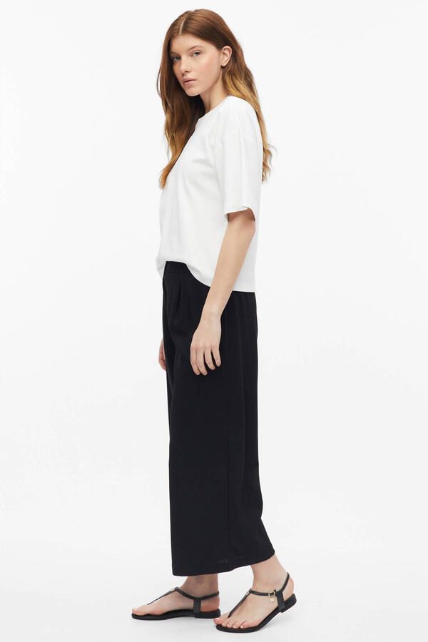 S.Oliver jersey straight high waist casual broek zwart - Foto 2