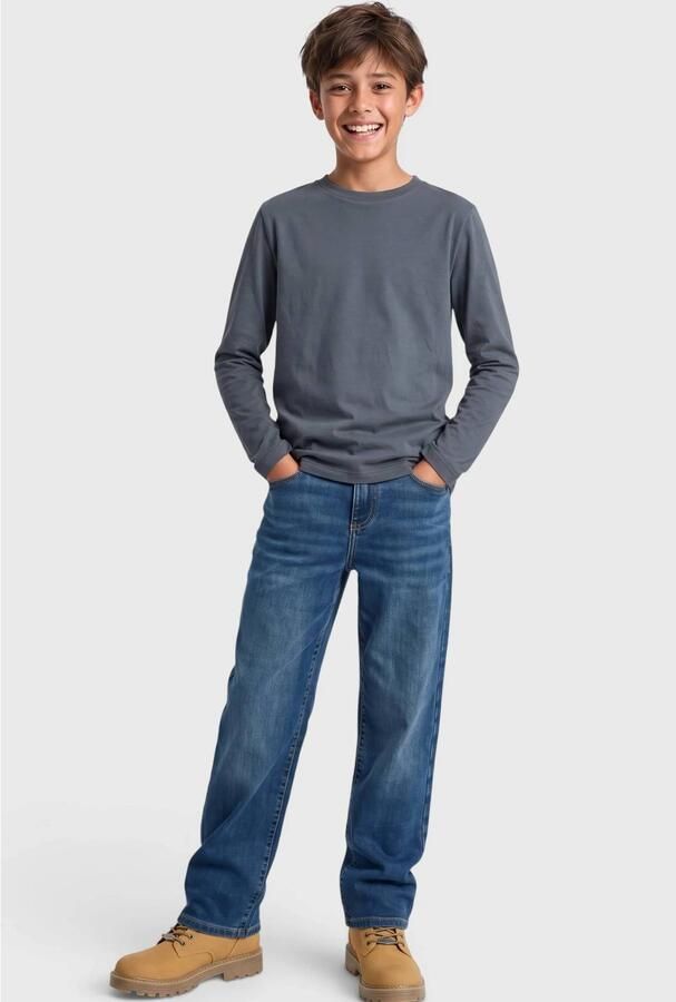 S.Oliver jersey T-shirt antraciet Grijs Effen