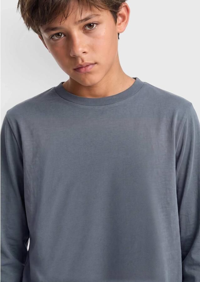 S.Oliver jersey T-shirt antraciet Grijs Effen - Foto 2