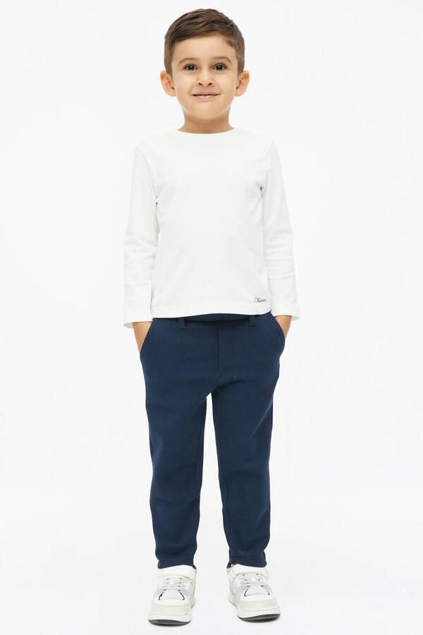 S.Oliver joggingbroek marineblauw Jongens Katoen Effen - Foto 2