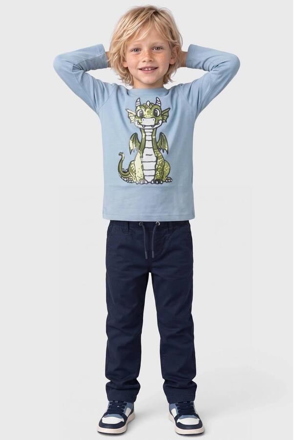 S.Oliver junior casual broek donkerblauw Jongens Katoen Effen