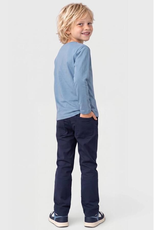 S.Oliver junior casual broek donkerblauw Jongens Katoen Effen - Foto 3