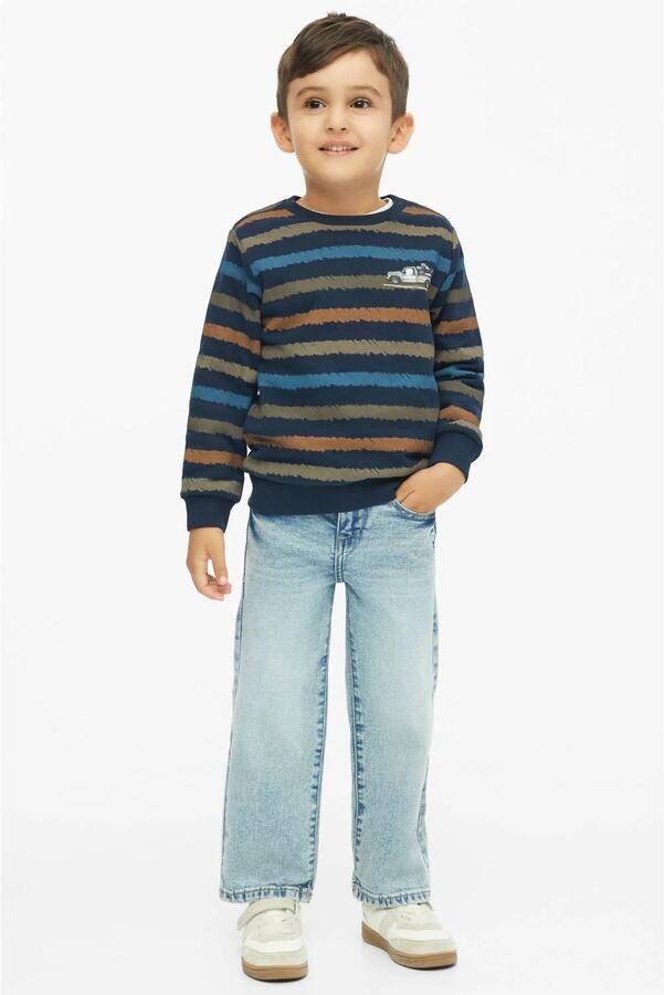 S.Oliver junior gestreepte sweater donkerblauw cognac beige Streep - Foto 2