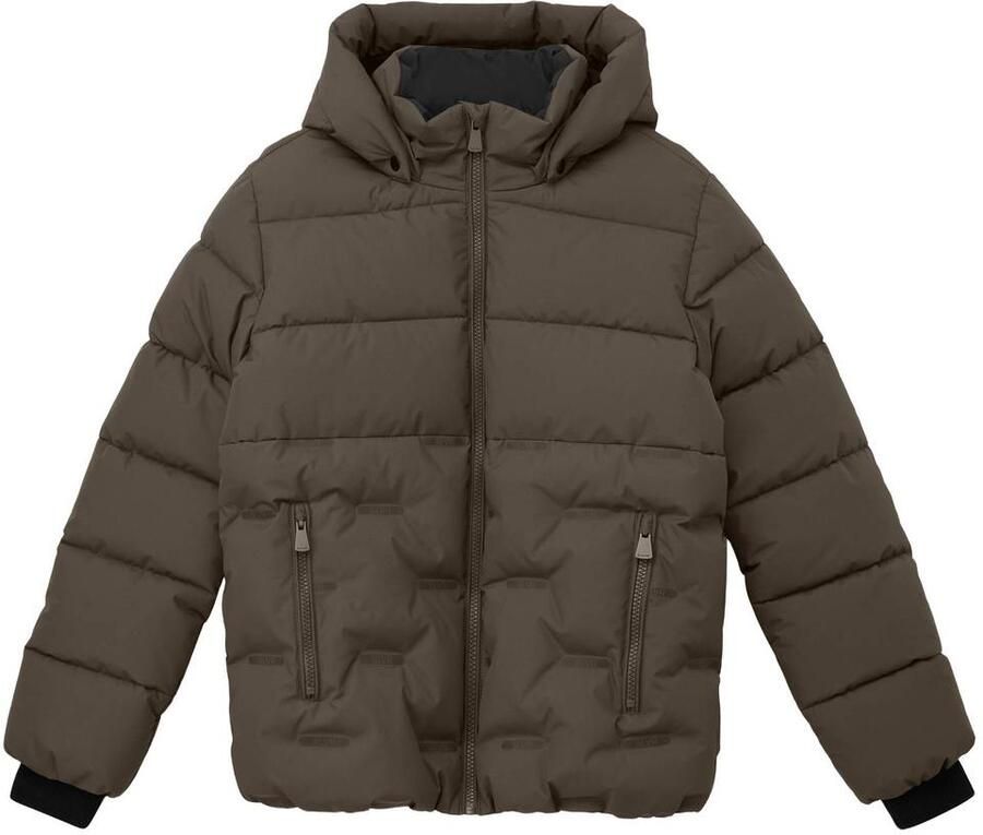S.Oliver junior winterjas bruin Jongens Polyester Capuchon Effen