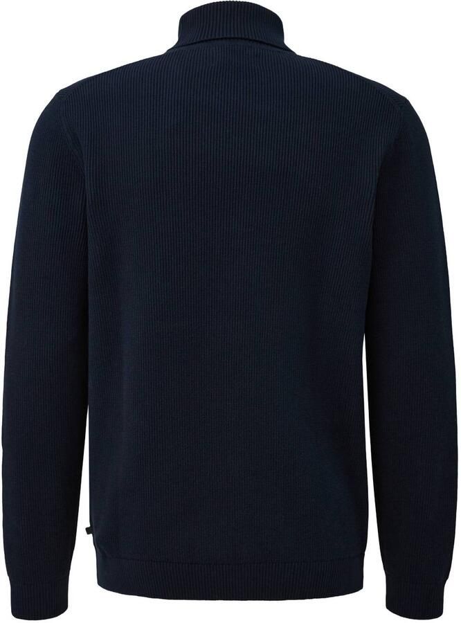 S.Oliver katoenen regular fit coltrui blauwzwart