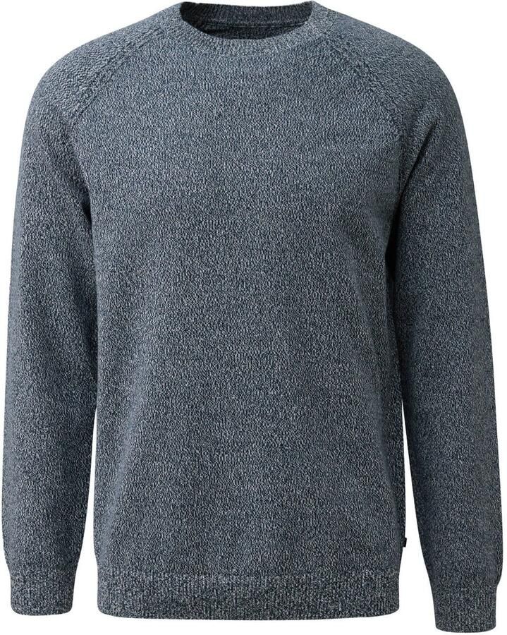S.Oliver katoenen regular fit gebreide gemêleerde trui donkerblauw