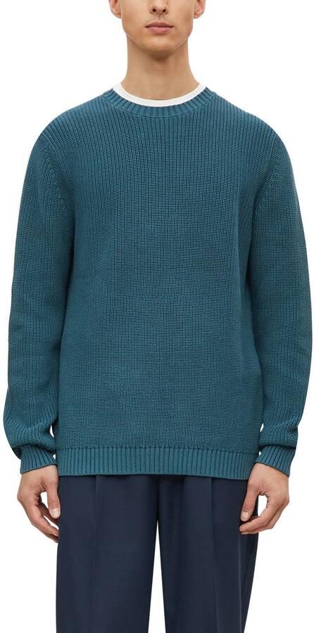 S.Oliver katoenen regular fit gebreide trui blauw