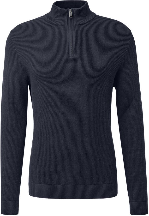 S.Oliver katoenen regular fit gebreide trui blauw zwart