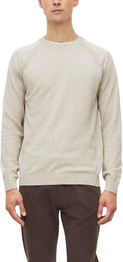 S.Oliver katoenen regular fit gemêleerde gebreide trui beige
