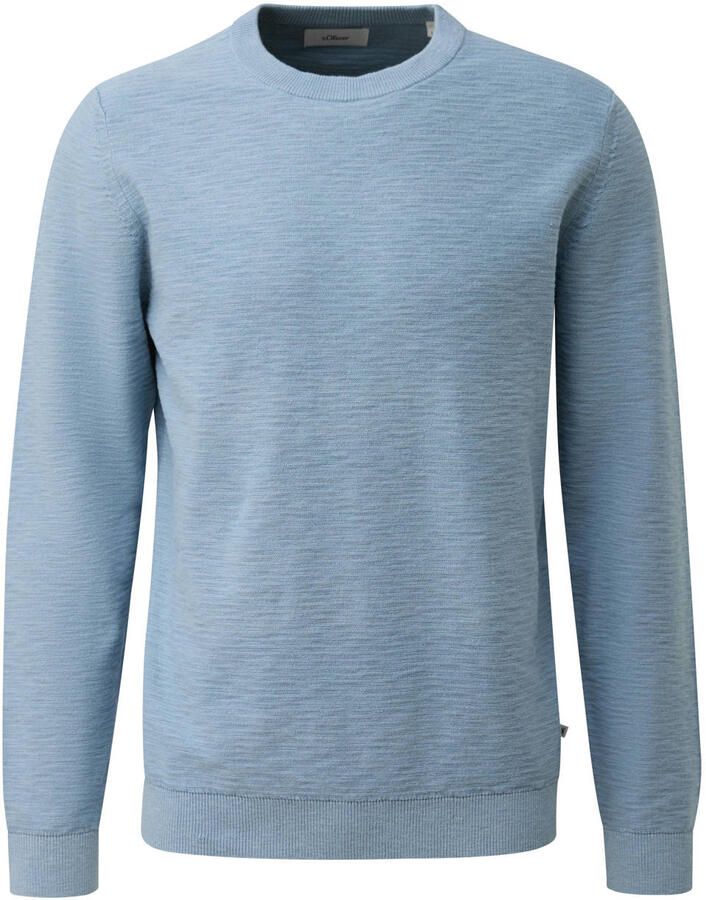 S.Oliver katoenen relaxed fit gebreide trui blauw