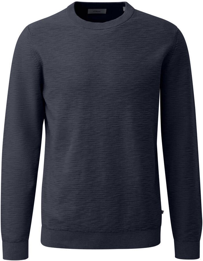S.Oliver katoenen relaxed fit gebreide trui blauwzwart