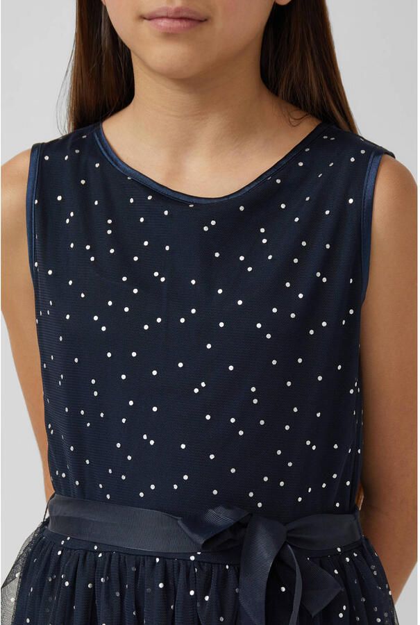 S.Oliver korte jurk met stippen donkerblauw