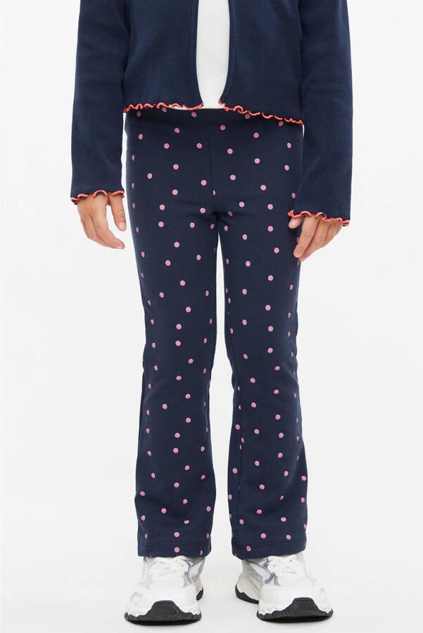 S.Oliver legging met stippen en glitters donkerblauw