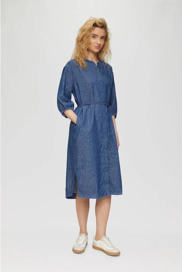S.Oliver linnen blousejurk donkerblauw