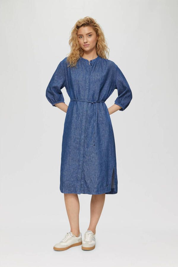S.Oliver linnen blousejurk donkerblauw - Foto 2