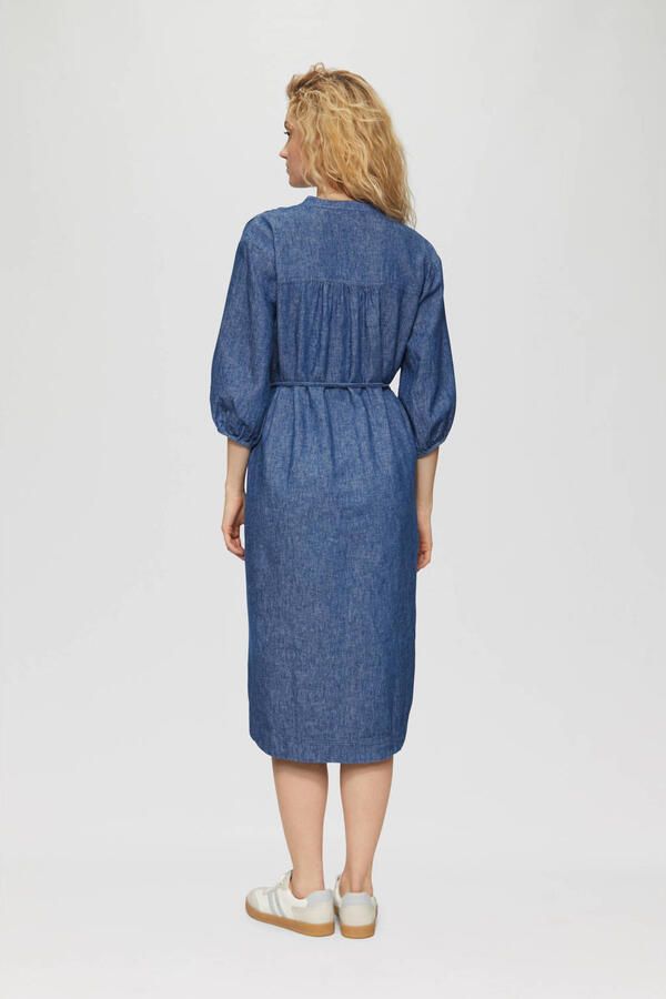 S.Oliver linnen blousejurk donkerblauw - Foto 3