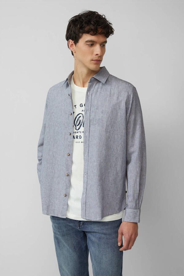 S.Oliver RED LABEL Regular fit vrijetijdsoverhemd van een mix van linnen en katoen