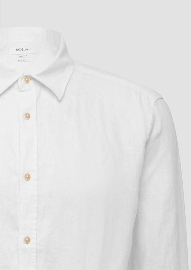 S.Oliver RED LABEL Regular fit linnen overhemd met sportmanchetten - Foto 2