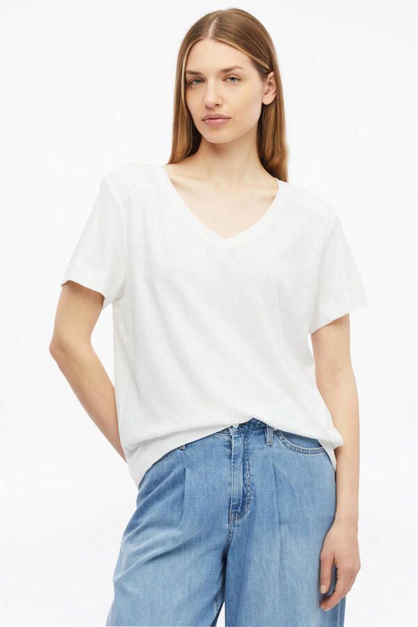 S.Oliver linnen regular fit top wit