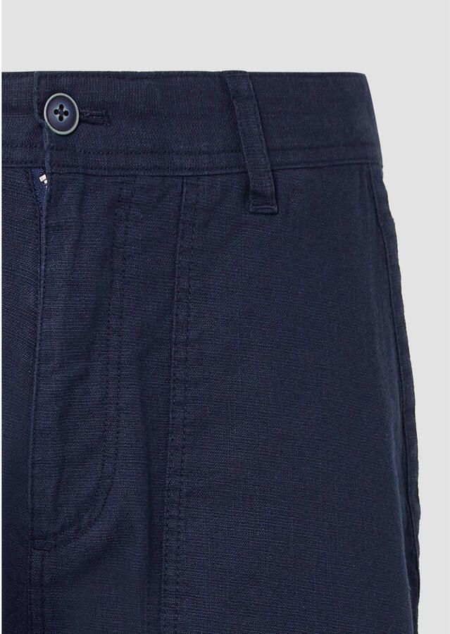 S.Oliver linnen relaxed bermuda short donkerblauw