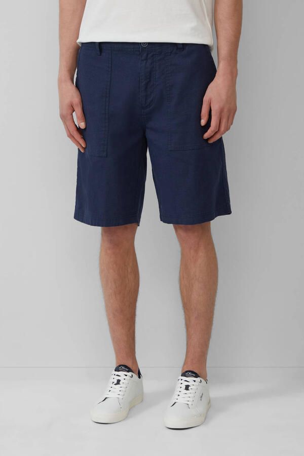 S.Oliver linnen relaxed bermuda short donkerblauw - Foto 2