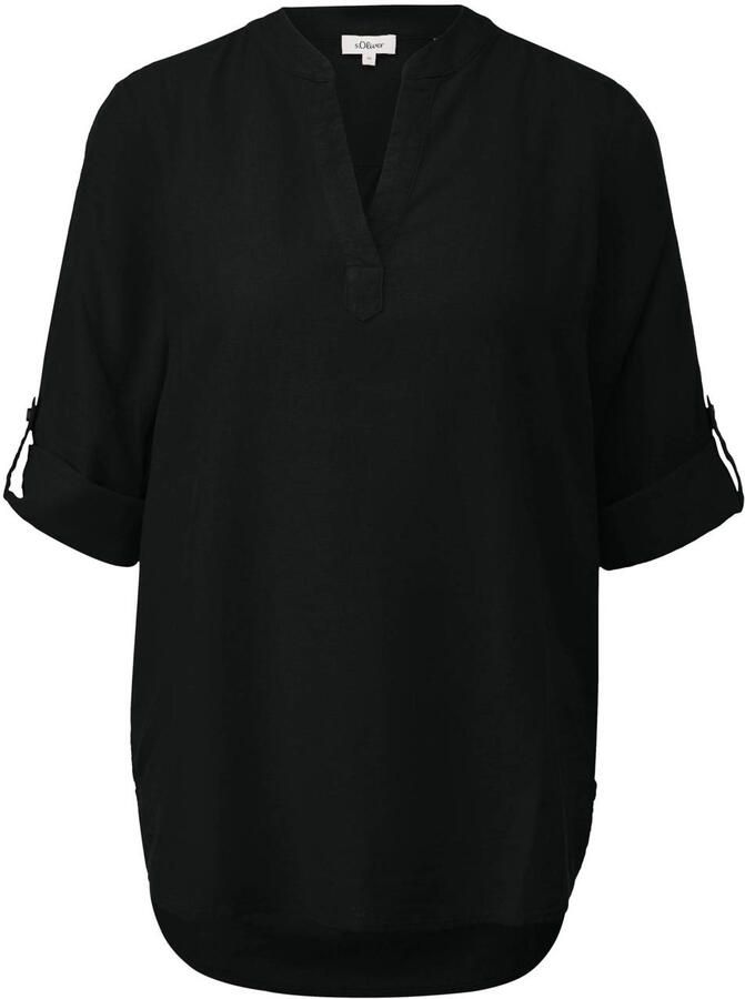 S.Oliver RED LABEL Regular fit blousetop van mix van linnen en viscose