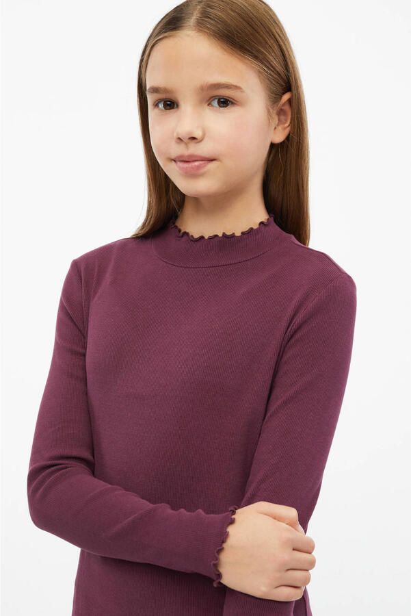 S.Oliver longsleeve bordeauxrood Meisjes Katoen Opstaande kraag Effen