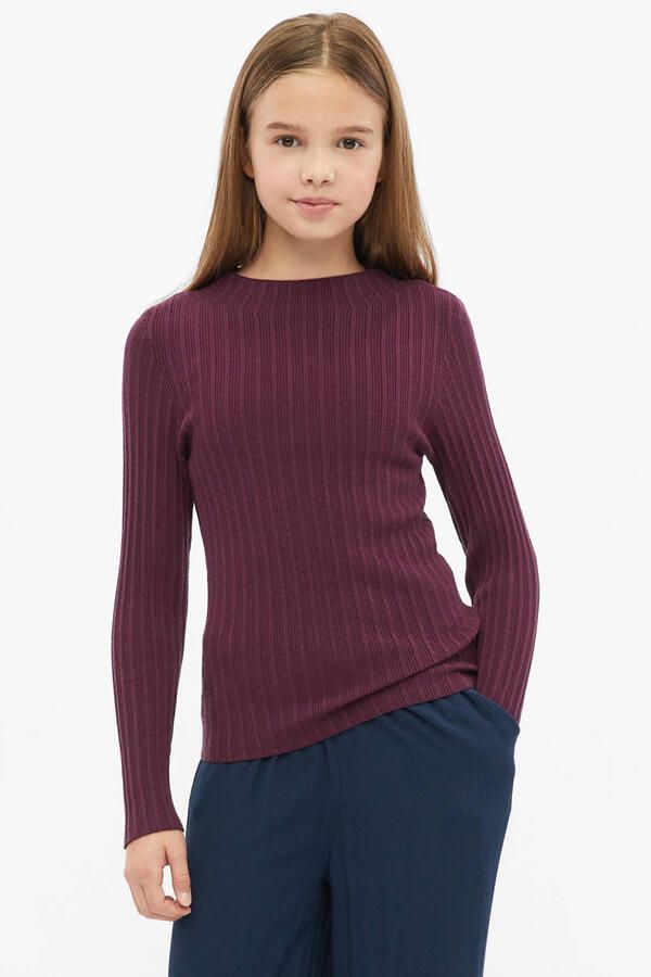 S.Oliver longsleeve bordeauxrood Meisjes Viscose Opstaande kraag Effen