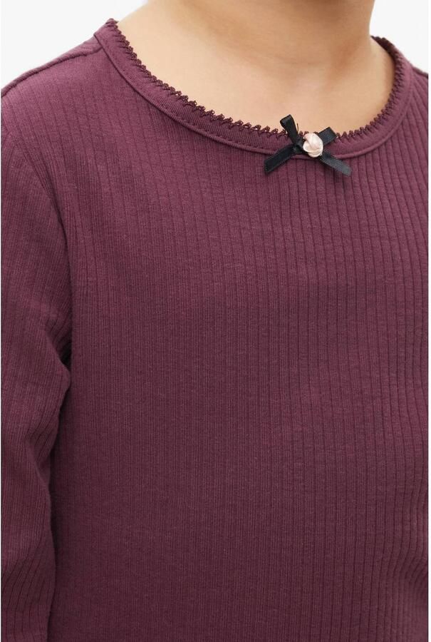 S.Oliver longsleeve donkerrood Meisjes Katoen Ronde hals Effen - Foto 2
